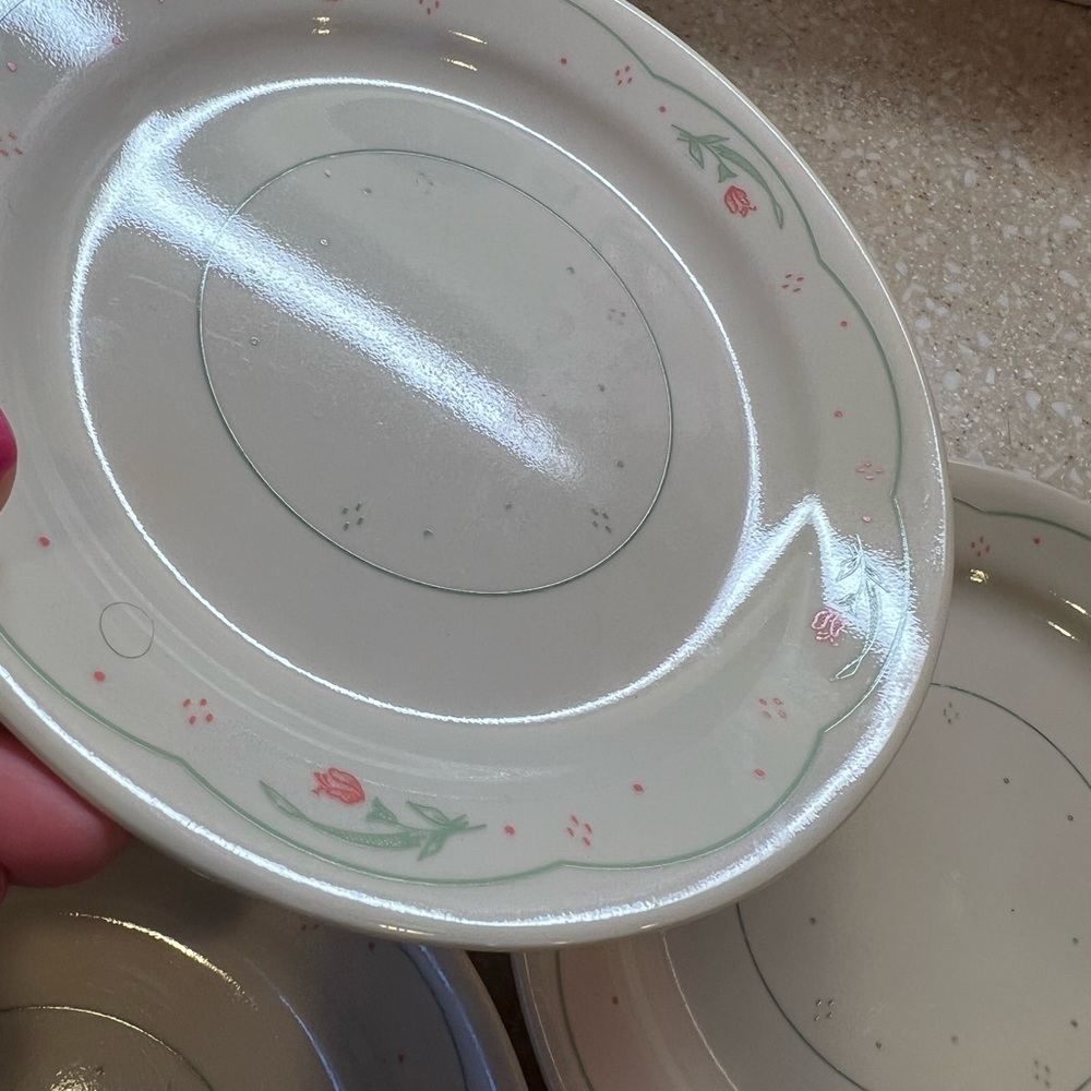 Set of 6 CORELLE CALICO ROSE 7.25 Salad or Bread small plates - Picture 15 of 16